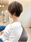 丸みショート/マロンベージュ/くびれショート/くすみベージュ