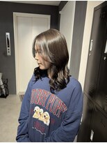 ソワンドゥブレスシエン 堀江店(soin de brace CIEN)&nbsp;韓国風顔周りミディアムレイヤー×透明感カラー×ココアブラウン