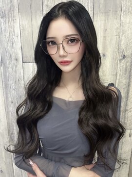 オリーブグレー/髪質改善/エクステ/クラゲヘアー/黒髪