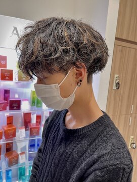 アッシュ 浦安店(Ash) 波打ちスパイラルパーマスリークショートツーブロックマッシュ
