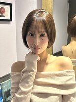 ヴェイン 渋谷(vain)&nbsp;丸みボブ小顔ヘアオリーブカラー