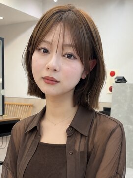サンド クリア 横浜本店(sand clear) マロンベージュ大人くびれボブ巻ける縮毛矯正