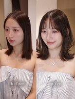 ヴィヴィッド オモテサンドウ(ViViD omotesando)&nbsp;【仕事中も可愛い】オリーブブラウン/レイヤーミディ/扱いやすい