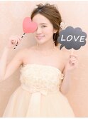 編み込みダウン♪結婚式や二次会・パーティの花嫁ヘアアレンジ♪