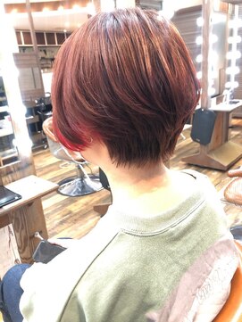 ダブル(W) 大人ショート×チェリーレッド