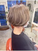 40代 50代 60代ショートボブ白髪染め白髪ぼかし白髪を活かした色
