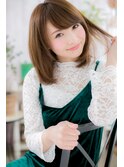 斜めバング内巻きワンカール♪ピュアキャラメルベージュc1