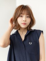 20代30代大人可愛いピンクベージュ丸顔マルチダボブ