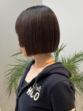 ラフ 新宿(Laff) 新宿/暗髪ボブ切りっぱなしボブミニボブ/姫カット/顔周りカット