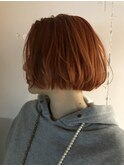ニュアンスボブ×オレンジカラー