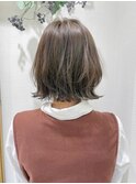 韓国風切りっぱなし小顔ボブ/黒髪地毛風カラー/博多