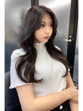 ランズ(LANDS) アッシュカラー レイヤーカット 【韓国ヘア 大阪 梅田】