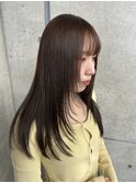 レイヤーカット×ショコラブラウン