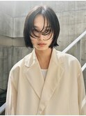 =メンズボブ/フェザーパーマ／MEN’S HAIR/ブルーブラック