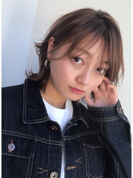 ◎大人ガーリーチョコレート小顔カット外ハネボブケアカラースパ