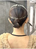 ヘアセット 結婚式ヘア お呼ばれヘア タイトシニヨン お団子ヘア
