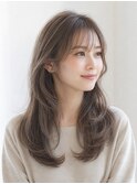 ロングレイヤー　白髪ぼかし　ハイライト　40代50代60代