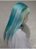 #garbohair #個性派カラー #水色 #成人式 #にしむら