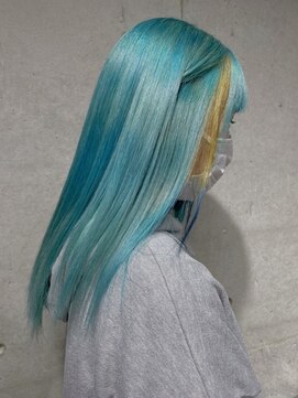 ガルボ ヘアー(garbo hair) #garbohair #個性派カラー #水色 #成人式 #にしむら