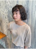 マロンベージュ／丸型／卵型／逆三角/かきあげロング