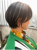 白髪ぼかしショコラアッシュ美人ショート20代30代40代50代