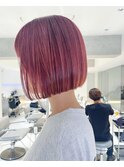 【RAYS×金本】チェリーピンク/前下がりミニボブ