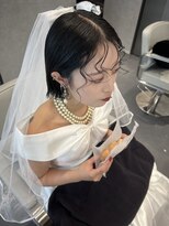 リラス 博多(rilas) ボブヘアアレンジ　顔まわり