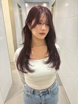 スノッブサンク(Snob ciNQ)&nbsp;顔まわりレイヤー/ラベンダーピンク/サイドハング/20代