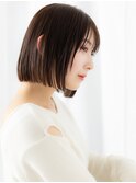暖色系カラーミストバング小顔ボブi古河20代30代40代