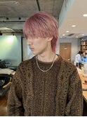ハイトーンメンズブリーチカラーピンク暖色