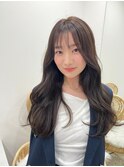 透明感たっぷり暗髪カラーと韓国レイヤーカット