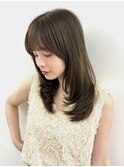 横浜ミディアムウルフレイヤーロングハッシュカットくびれヘア