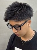 名古屋スパイキーショートアップバング刈り上げスキンフェード◆