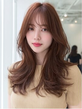 ダル 渋谷/表参道(DAL.) 顔周りカットハッシュカットダークブラウンワンホンレイヤー韓国