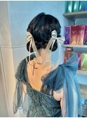 【タイトカチモリ】結婚式銀座お団子タイトヘアセットアレンジ