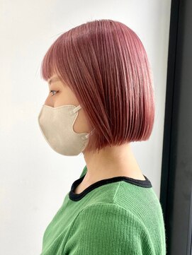 マザー(MOTHER) ダブルカラーピンクベージュケアブリーチハイトーン髪質改善