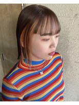 ガーデンヨコハマ(GARDEN YOKOHAMA)&nbsp;似合わせカットボブ オレンジ イヤリングカラーメルティカラー