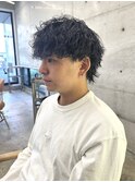 ウルフマッシュ×波巻きパーマ