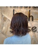 ランダムパーマボブ×アンバーベージュ　似合わせカット/町屋駅
