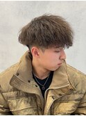 スペインカール×ブリーチカラー
