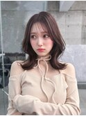 メルティカラー似合わせカットフェミニンロング韓国レイヤー