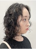 【松戸 藤原】黒髪ミディアムウェーブ 