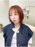 こなれ感◎オレンジカラーとレイヤーボブ