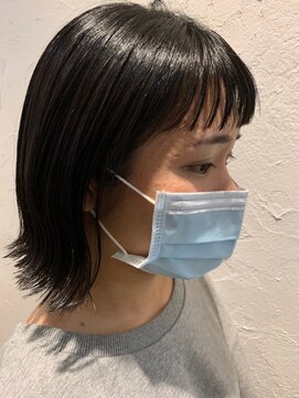 ソレイユ シンサカエ(SOLEIL SHINSAKAE) おしゃれ増し増し♪切りっぱなしボブ×ぱっつん前髪☆