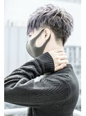 爽やかツーブロック刈り上げ シルバーブルージュ黒髪/吉祥寺