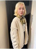 【抜きっぱなしblond】ミニボブ_コテ巻きアレンジ_ケアブリーチ