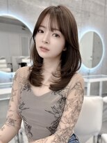 憧れ韓国くびれヘア/顔まわりカットレイヤーカット艶髪黒髪