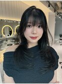 レイヤーカット/小顔に見せるヘア/ツヤ髪スタイル/髪質改善/美髪