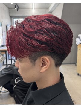 フイ 横浜センター北店(Hui) フェザーパーマ/グレーブルーカラー/刈り上げショートパンク