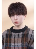 シャドウパーマ韓国ヘアアッシュブラウンワックスなし刈り上げ